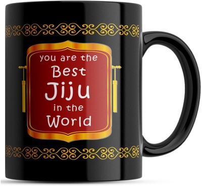 Square Designs Best Jiju Printed Coffee Milk Tea Cup, Birthday Gift for Jija Ji, Anniversary Gift, Wedding Gift for Jija Ceramic Coffee Mug(330 ml)