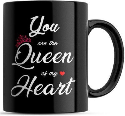 Paperholic Creations Queen of Heart Printed Coffee Milk Tea Cup, Gift for Sister, Wife, Mother, Friends, Birthday Gift for Girlfriend Ceramic Coffee Mug(330 ml)