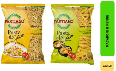 PASTIANO MACARONI & Penne Macaroni, Penne Pasta(Pack of 2, 500 g)