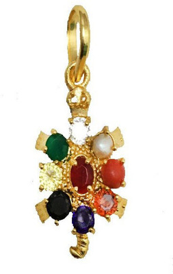 Shoppingrox Multicolour Metal Navratan/Navgrah Flower Shape Locket/Pendant for Men and Women - (4 cms) Small Size Metal Locket