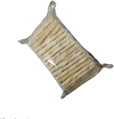 BRANDON 800 Gm White Digestible Rawhide Twisted Chew Sticks For Dogs Dog Chew(800 g, Pack of 1)