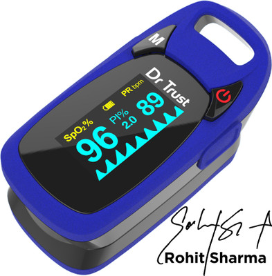 Dr Trust (USA) Professional Series Finger Tip With Audio Visual Alarm and Respiratory Index Pulse Oximeter(Blue)