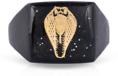 Dzinetrendz Brass Black Plated Snake Fashion Finger Ring Hindu Jewellery Men Women Brass Rhodium Plated Ring