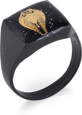 MissMister Brass Black Plated Snake Fashion Finger Ring Hindu Jewellery Men Women Brass Rhodium Plated Ring