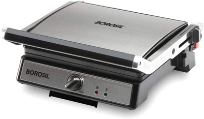 BOROSIL Present super jumbo grill 180 degree angle openable plate make up to 4 jumbo bread size sandwiches at the same time Grill(Black)