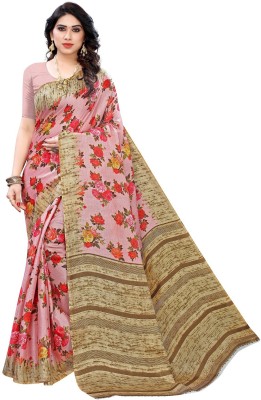 A V Sarees Printed Sambalpuri Pure Silk Saree(Pink)