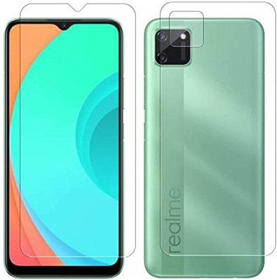 ELEF Front and Back Tempered Glass for Realme C11 Front Tempered Glass Back Flexible Trink(Pack of 2)