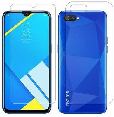 ELEF Front and Back Tempered Glass for Realme C2 Front Tempered Glass Back Flexible Trink(Pack of 2)