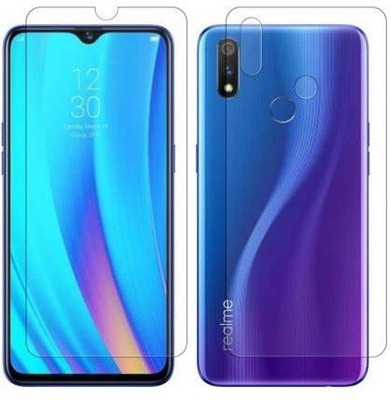 ELEF Front and Back Tempered Glass for Realme 3i Front Tempered Glass Back Flexible Trink(Pack of 2)