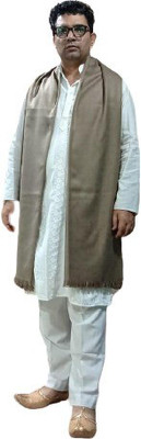 KASHMIR HANDLOOM Cashmere Self Design Men Shawl(Brown)