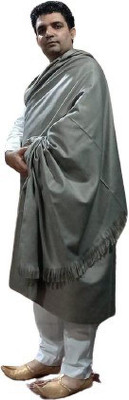 KASHMIR HANDLOOM Cashmere Solid Men Shawl(Grey)