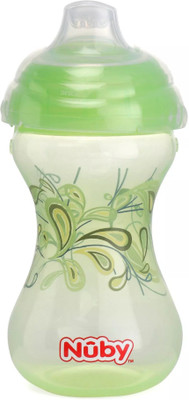 NUBY Clik-IT Designer series sipper with soft Spout for your Child (Green) with 10 oz/300ml(Green)