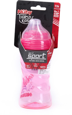 NUBY SIP-IT Sport sipper with spout for your kids (Pink)- 12oz 360ml(Pink)
