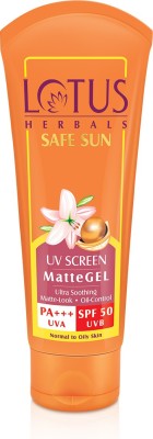 LOTUS HERBALS Sunscreen - SPF 50 PA+++ Safe Sun Invisible Matte Gel Sunscreen SPF 50 PA+++ , For Men & Women, Non-Greasy, Suitable for Oily Skin(50 g)