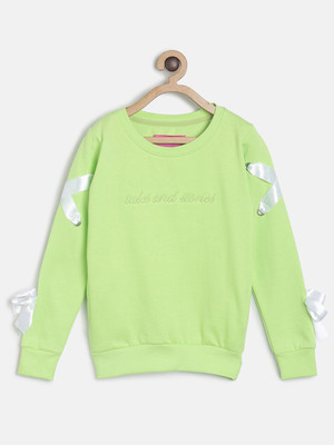TALES & STORIES Full Sleeve Self Design Girls Sweatshirt