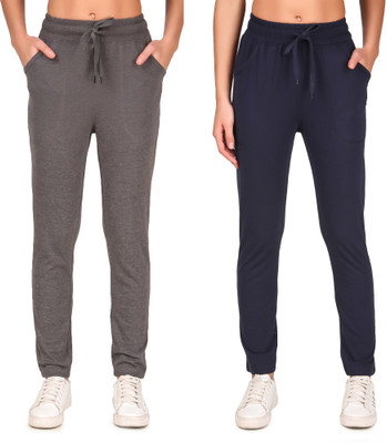 JMJW & SONS Solid Women Grey, Blue Track Pants