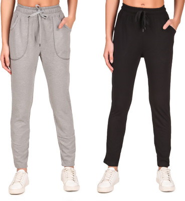 JMJW & SONS Solid Women Grey, Black Track Pants