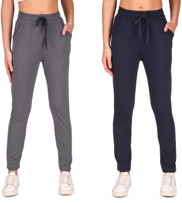 JMJW & SONS Solid Women Grey, Blue Track Pants