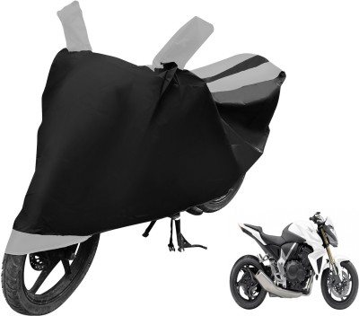 Auto Hub Two Wheeler Cover for Honda(CB 1000R, Black, Silver)