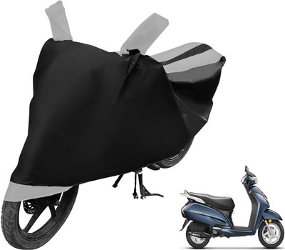 Auto Hub Two Wheeler Cover for Honda(Activa 3G, Black, Silver)