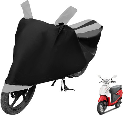 MOCKHE Two Wheeler Cover for Hero(Pleasure, Black, Silver)