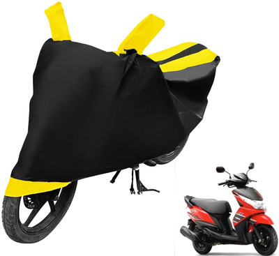 MOCKHE Two Wheeler Cover for Yamaha(Ray, Black, Yellow)