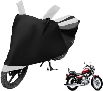 MOCKHE Two Wheeler Cover for Royal Enfield(Bullet 350 Twinspark, Black, White)