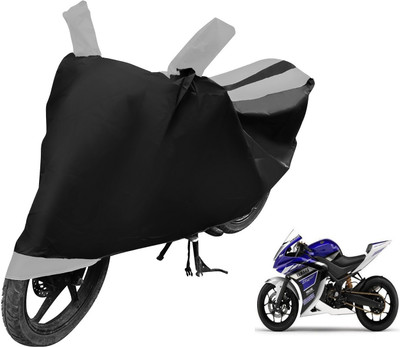 Auto Hub Two Wheeler Cover for Yamaha(YZF R25, Black, Silver)