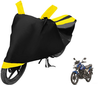 MOCKHE Two Wheeler Cover for Honda(CB Shine SP, Black, Yellow)