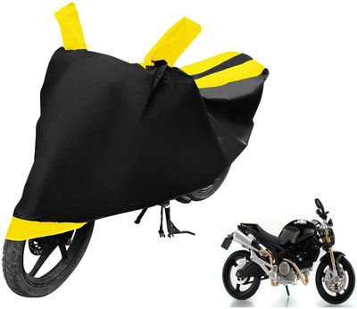 MOCKHE Two Wheeler Cover for Ducati(Monster 82, Black, Yellow)