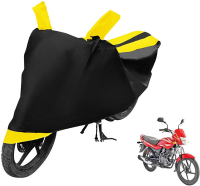 MOCKHE Two Wheeler Cover for Bajaj(Platina 100 DTS-i, Black, Yellow)