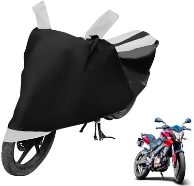 MOCKHE Two Wheeler Cover for Bajaj(Pulsar 200 NS DTS-i, Black, White)