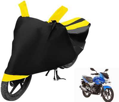 MOCKHE Two Wheeler Cover for Bajaj(Discover 150 f, Black, Yellow)