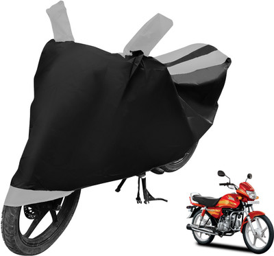 Auto Hub Two Wheeler Cover for Hero(CD deluxe, Black, Silver)