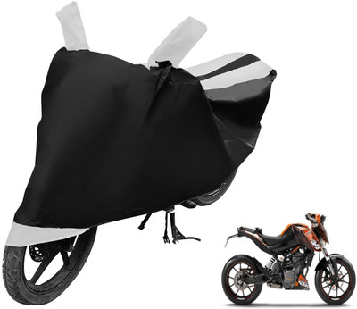 Amanzo Waterproof Two Wheeler Cover for KTM(125 Duke, Silver, Black)