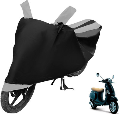 MOCKHE Two Wheeler Cover for Vespa(Vespa, Black, Silver)