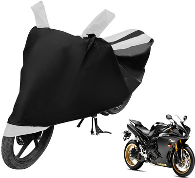 Auto Hub Two Wheeler Cover for Yamaha(YZF R1, Black, White)