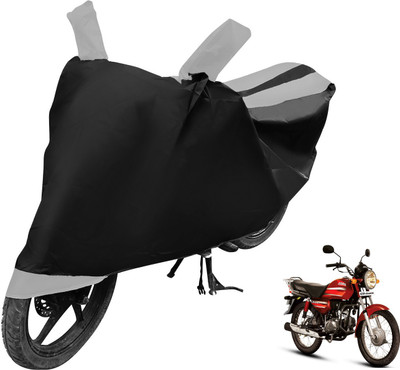 Auto Hub Two Wheeler Cover for Hero(CD Dawn, Black, Silver)