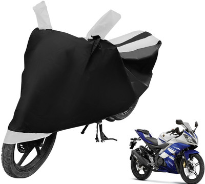 Auto Hub Two Wheeler Cover for Yamaha(R15, Black, White)