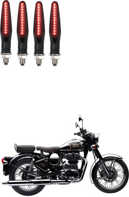 Delhismart Side LED Indicator Light for Royal Enfield Classic Chrome(Red)