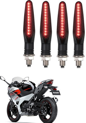 Delhismart Side LED Indicator Light for Kawasaki Ninja 250(Red)