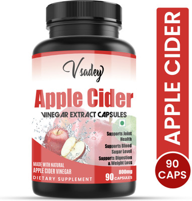 vsadey Apple Cider Vinegar Capsules Support Weight Management 800mg - 90 Capsules(90 No)