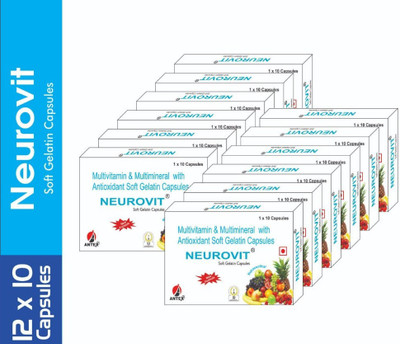 NEUROVIT Antex Pharma Multivitamin & Multiminerals With Antioxident Soft Gelatin Capsules(12 x 10 Tablets)