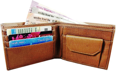 Rozvolt Boys Tan Artificial Leather Wallet(7 Card Slots)