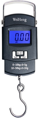 RTB Made in India Portable Hanging Luggage Weight Machine Weighing Scale,50 Kg Weighing Scale with big size Metal Hook ELECTRIC KATA 50kg weighing scale for luggage Weighing Scale(Black)