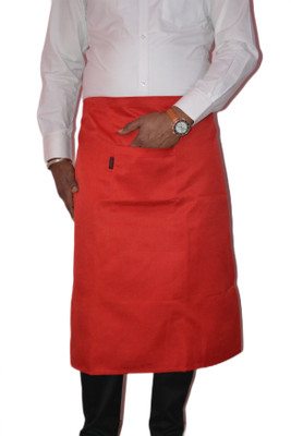 RASHO Cotton, Polyester Chef's Apron - Free Size(Red, Single Piece)