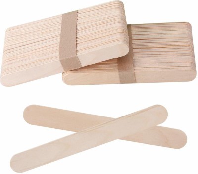 PRANSUNITA Natural Wooden Ice Cream Sticks for Craft & School Projects, Pack of 100