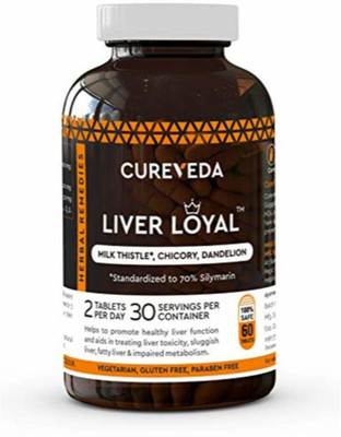Cureveda Liver Detox Support Supplement with Milk Thistle Extract for Improve Metabolism(60 Tablets)