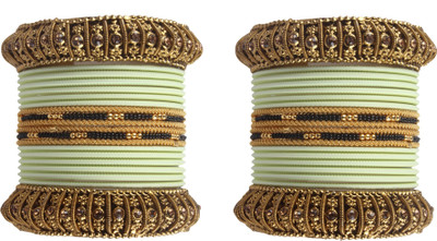 Shiv_Jewels Alloy Pearl Gold-plated Bangle Set(Pack of 4)