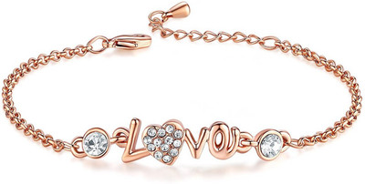 Om Jewells Alloy Crystal Gold-plated Bracelet